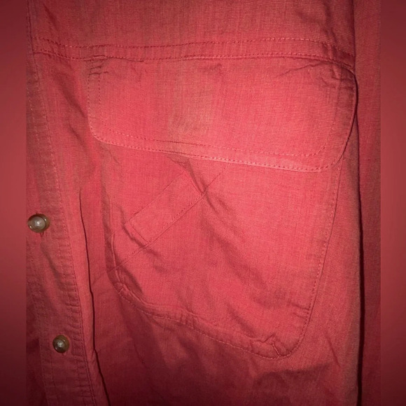 Orvis Button Down Double Pocket Fishing Shirt Long Sleeve Size XL Orange - Picture 5 of 11